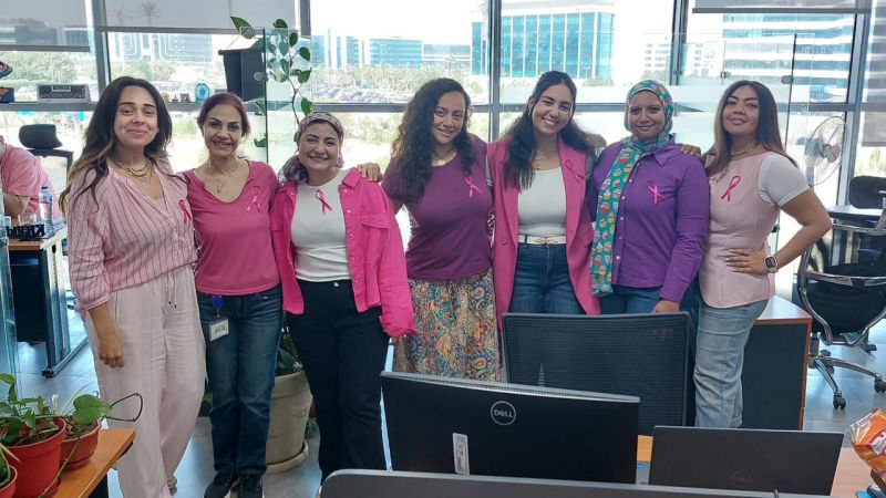 Al Ahli Bank of Kuwait – Egypt lights up its headquarters in pink & organizes an awareness seminar for female employees